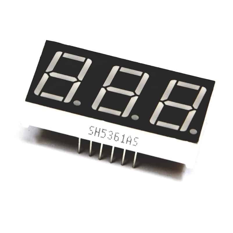 Seven Segment 0.56 Inch 3Digit Com.Anode -RED