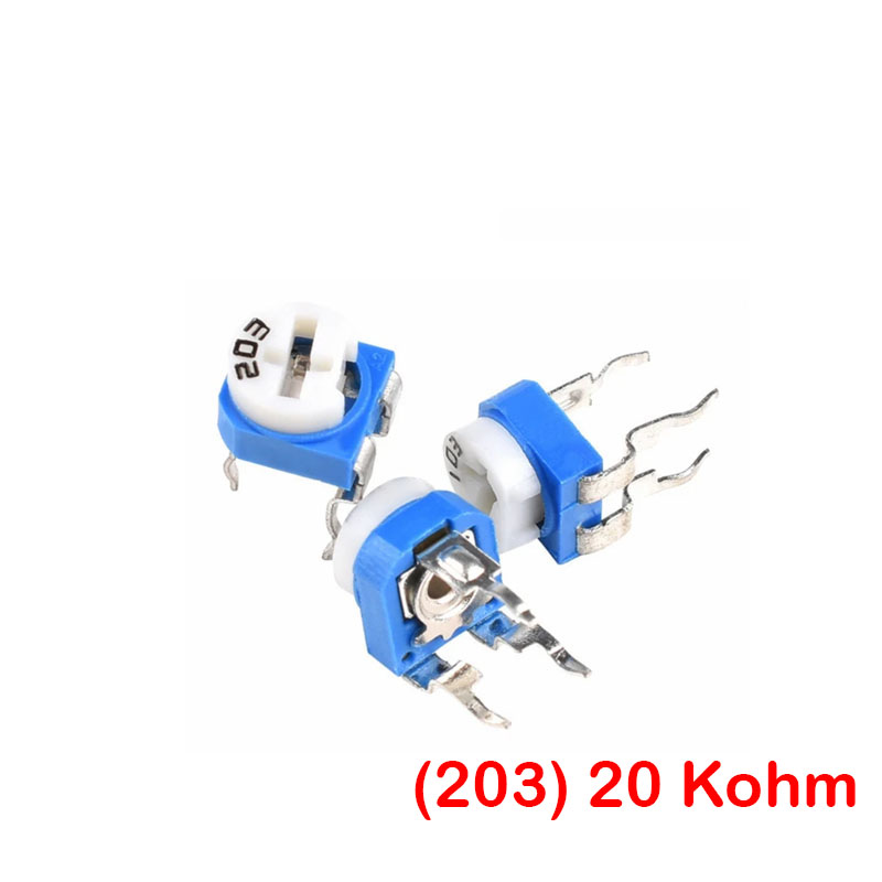 Top Adjust 20K ohm Carbon Trimmer Potentiometer (RM065)