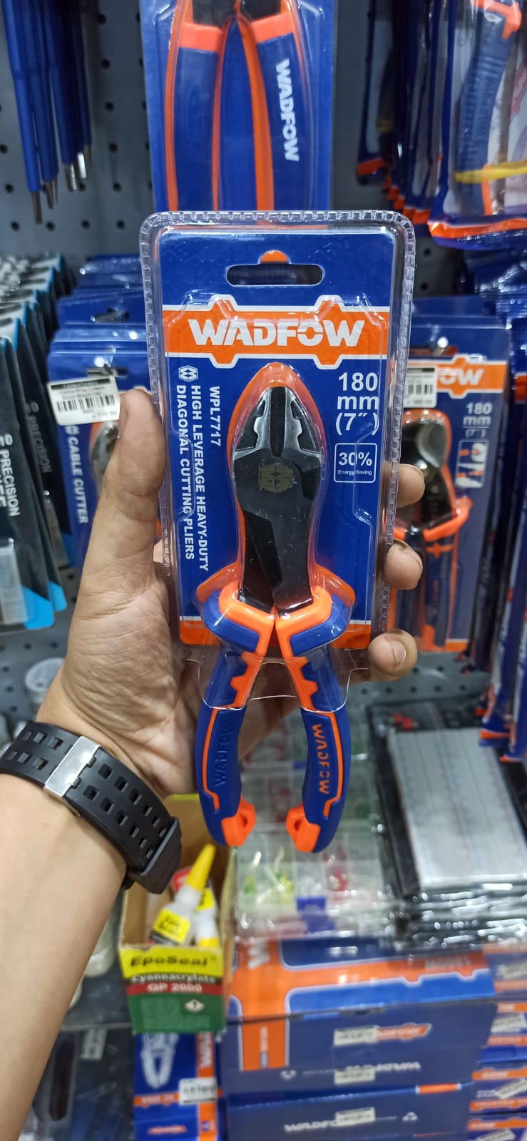 High Leverage Diagonal Cutting Pliers 7"/180mm WADFOW - WPL7717 - Image 3