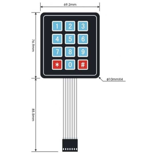 Membrane Keypad 3x4 - Image 2