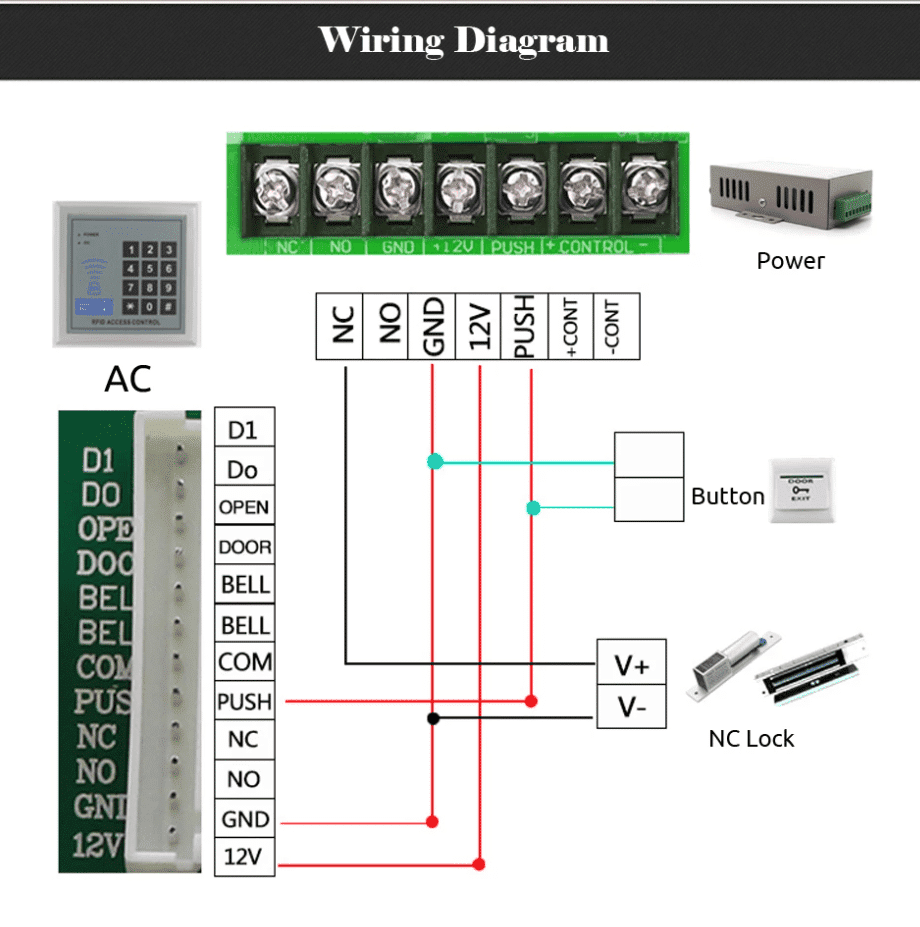 RFID Access Control System Device Machine Security Proximity Entry Door Lock - Image 4