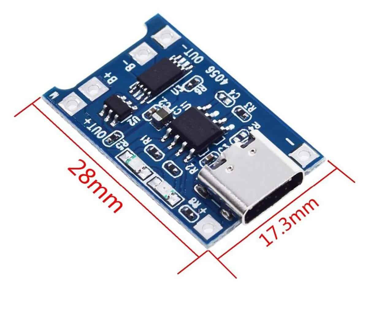 BMS 1S TP4056 (5V - 1A) Lithium Battery Charger Board ( Type C ) With Protection - Image 2