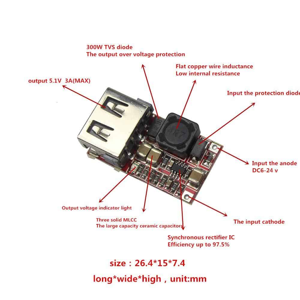 USB DC-DC Converter Step Down Module 5V 3A - Image 2