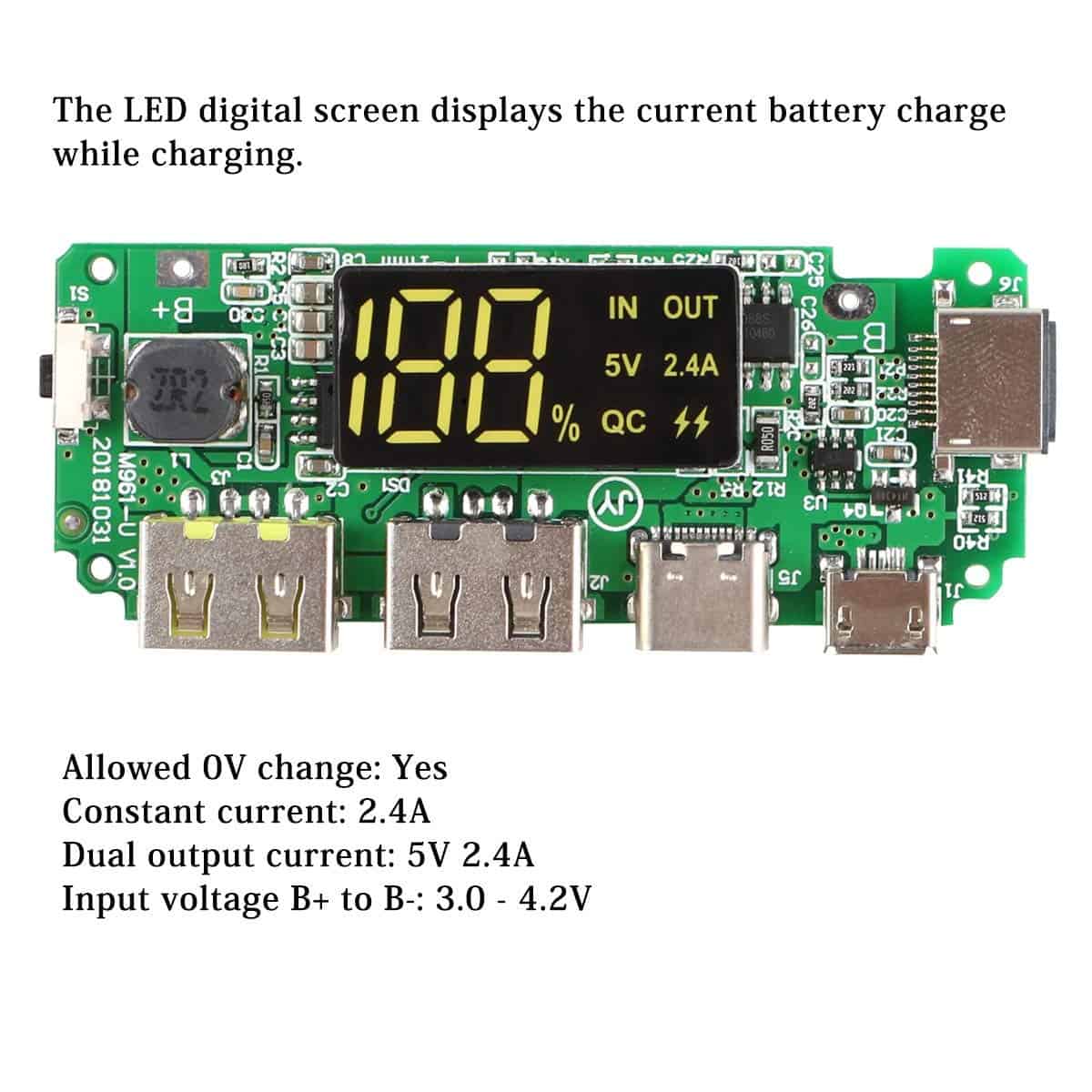 Dual USB 5V 1A 2.4A Mobile Power Bank 18650 Battery Charger - Image 2