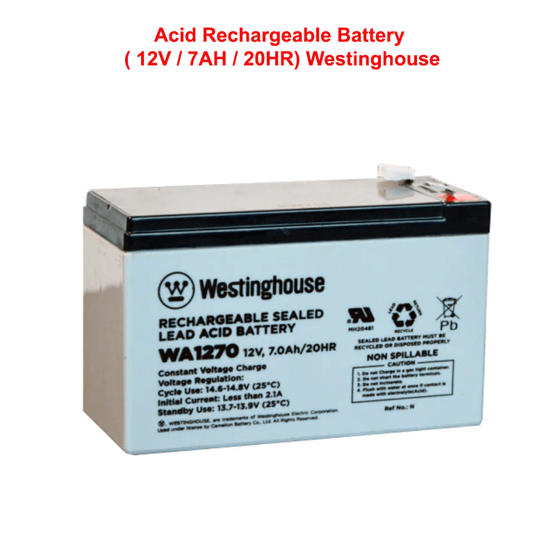 Acid Rechargeable Battery ( 12V / 7AH / 20HR) Westinghouse