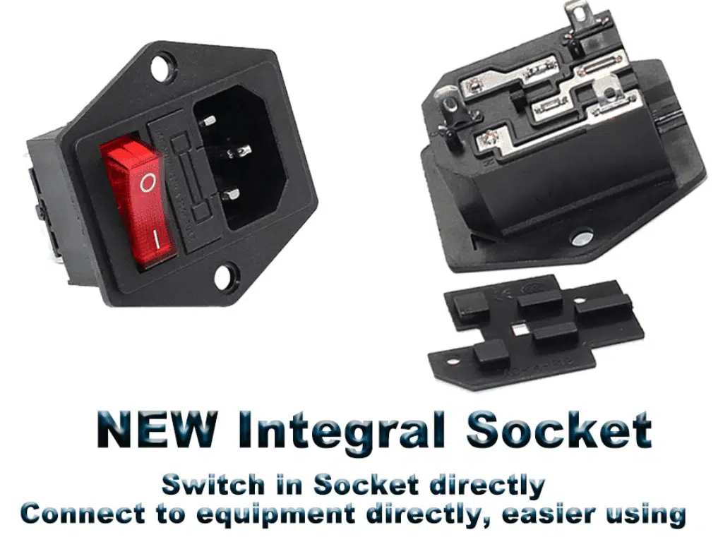 AC Power Socket Panel Mount Inlet With Fuse Holder And Switch - Image 2