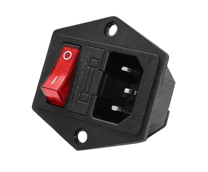 AC Power Socket Panel Mount Inlet With Fuse Holder And Switch
