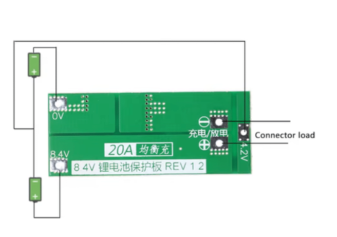 BMS 2S (8.4V - 20A) Lithium Battery Protection Module - Image 4