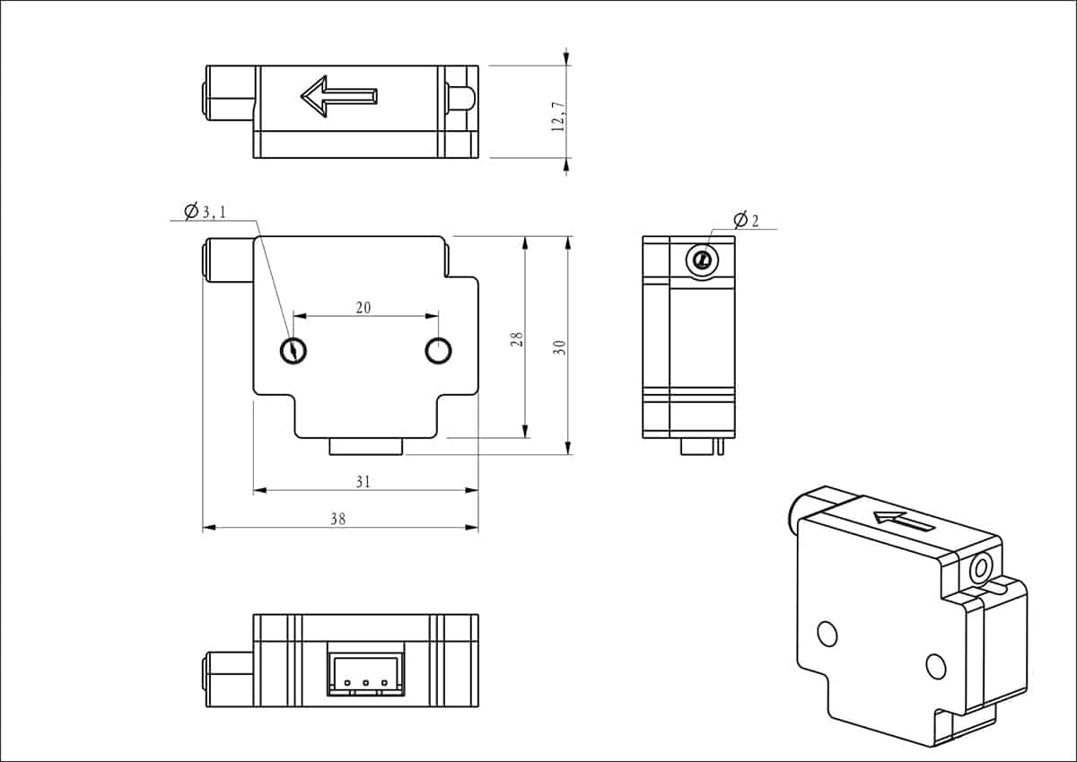 1.75mm Filament Detection Sensor Module - Image 2