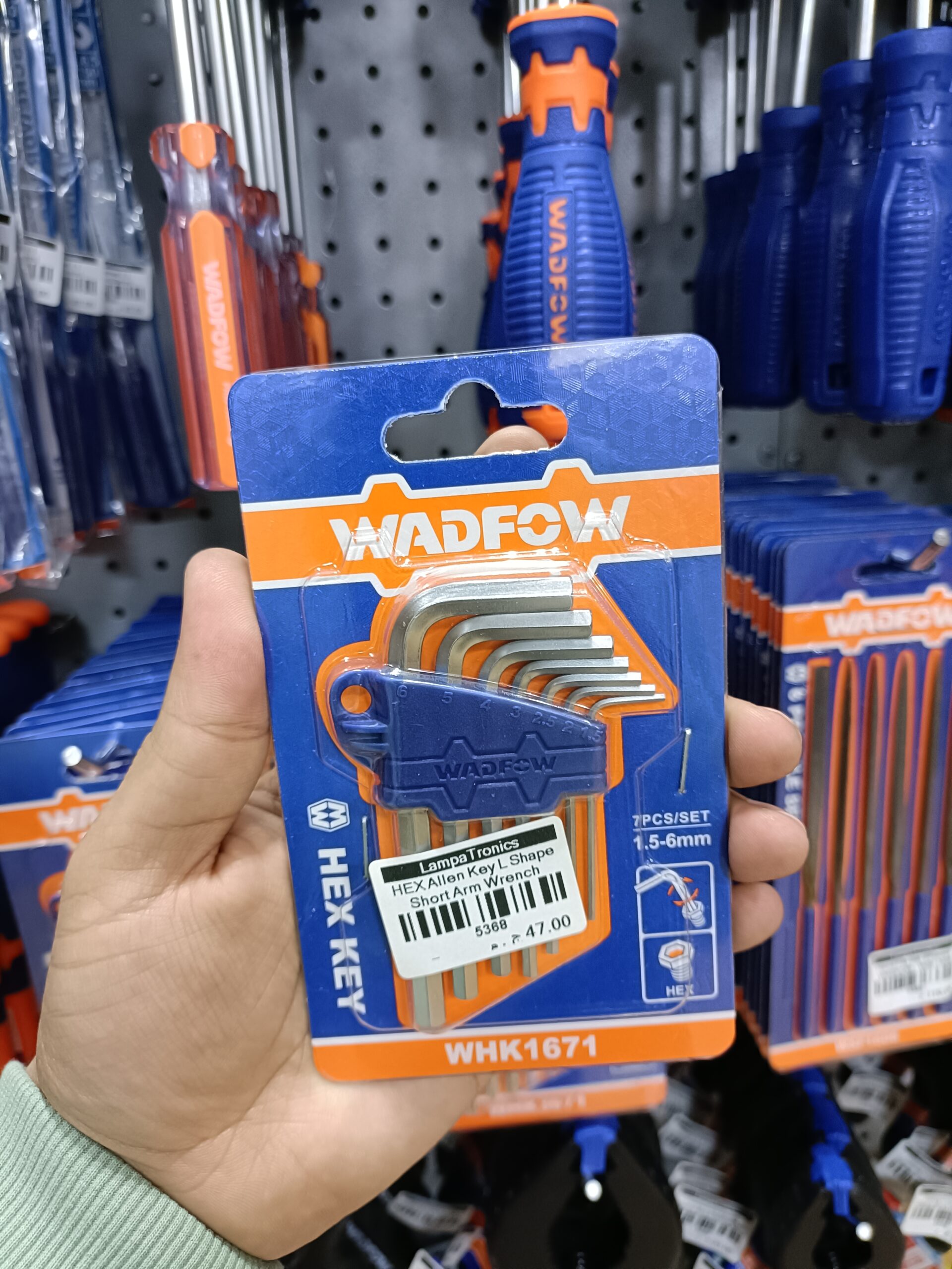 HEX Allen Key L Shape Short Arm Wrench Hand Tools 7Pcs/set WADFOW - WHK1671 طقم الانكية - Image 3