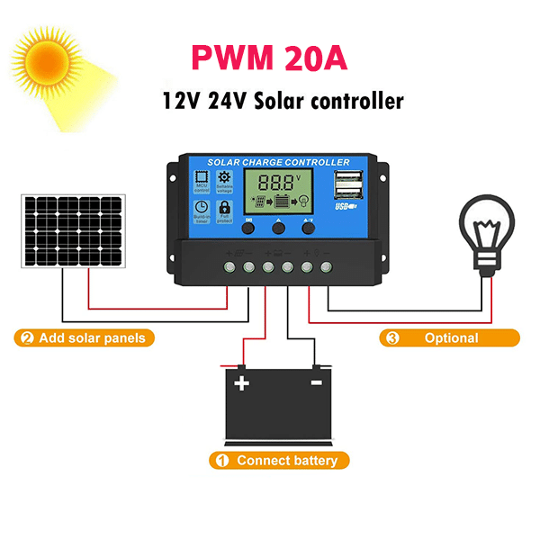 Solar Charge Controller Regulator(12V/24V ) 30A - Image 3