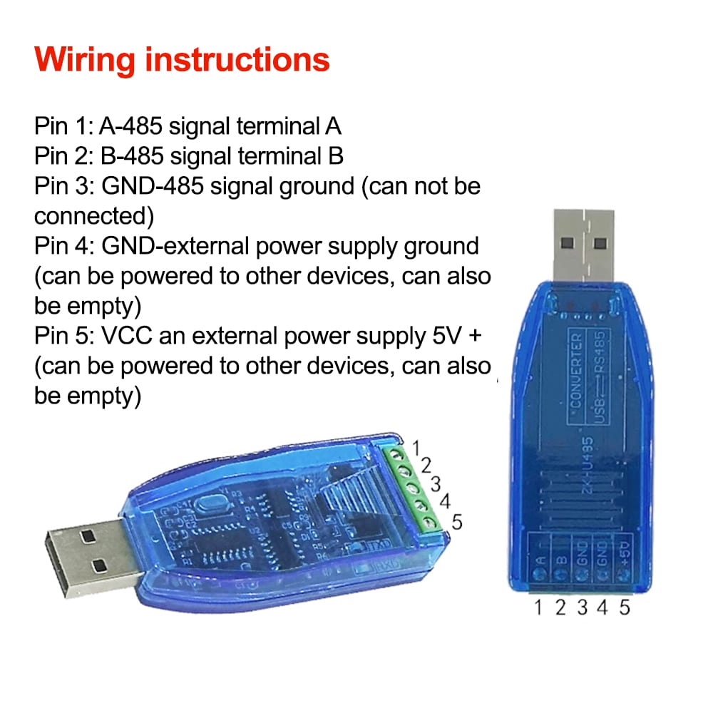 USB to RS485 Converter Adapter 5V FTDI Chip with Screw Terminals - Image 3