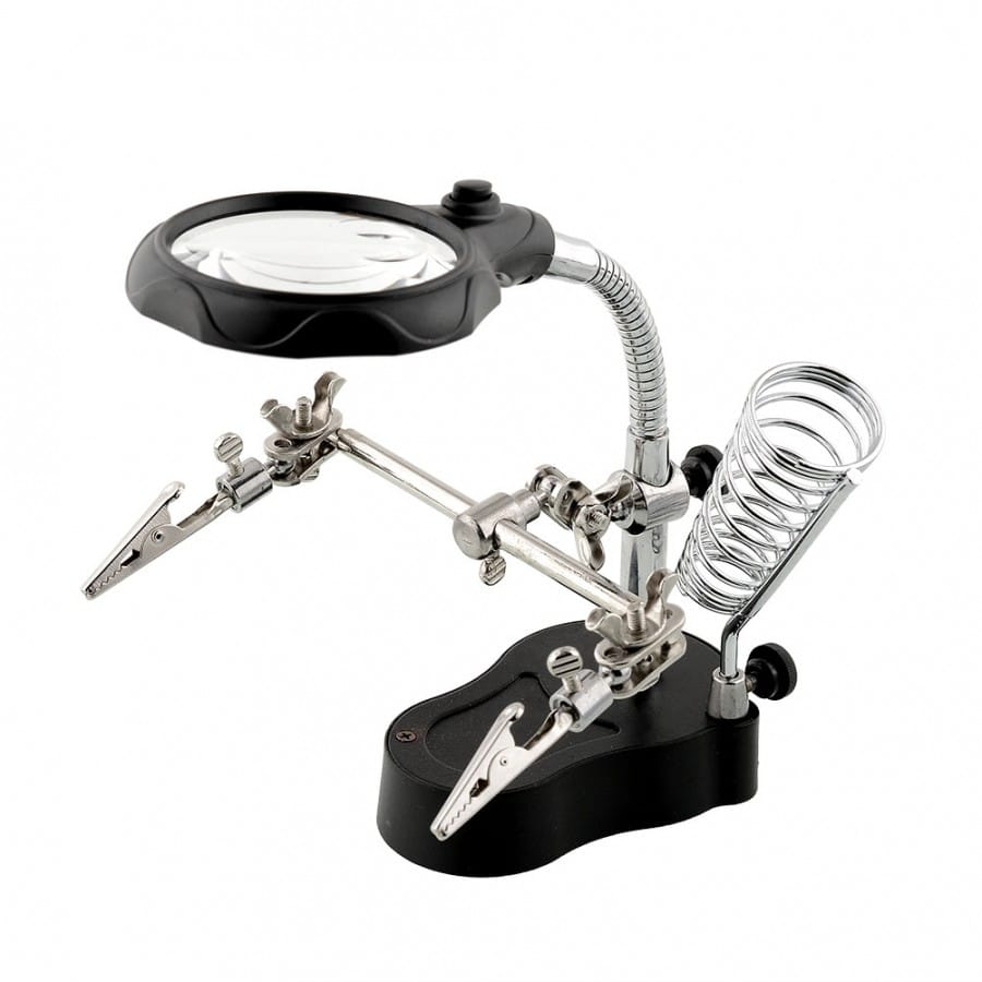 Magnifier With LED & Alligators Holders & Solder Iron Stand (TE-801) - Image 3