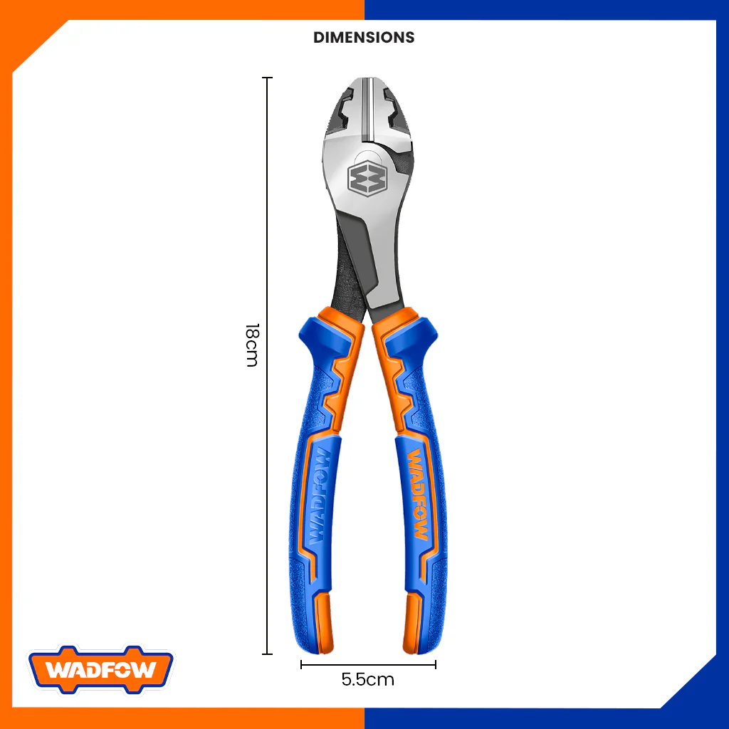 High Leverage Diagonal Cutting Pliers 7"/180mm WADFOW - WPL7717 - Image 2