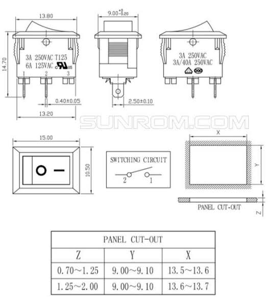 Mini On-Off Switch (AC250V-3A) (2 Pin) KCD11 - Image 3