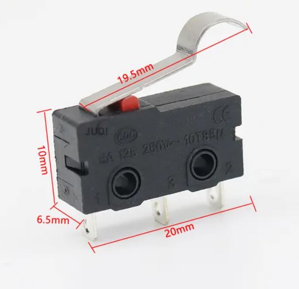 Micro Limit Switch 3Pin Curved Handle - KW11-3Z-F (1PCS) - Image 2