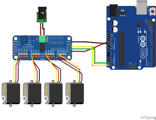 PWM Servo Motor Driver 16 Channel 12-bit (PCA9685) - Image 2