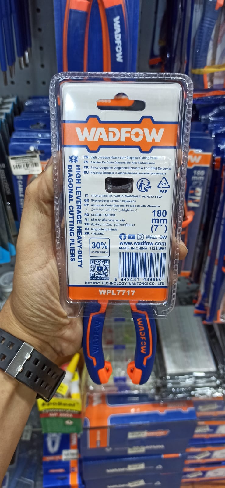 High Leverage Diagonal Cutting Pliers 7"/180mm WADFOW - WPL7717 - Image 4