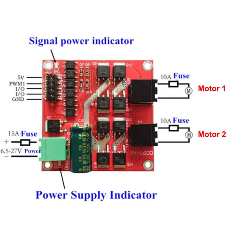 H-Bridge Dual Channel DC Motor Driver Module (12/24V) 7A - 160W For Arduino - Image 2