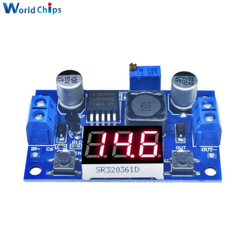 LM2596S DC-DC Adjustable Step-Down Module (3A) With LED Voltmeter Module - Image 2