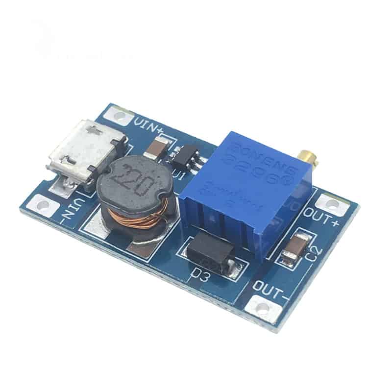 DC-DC Boost Step up Converter MT3608 (5-26V - 2A) Module With Micro USB Port