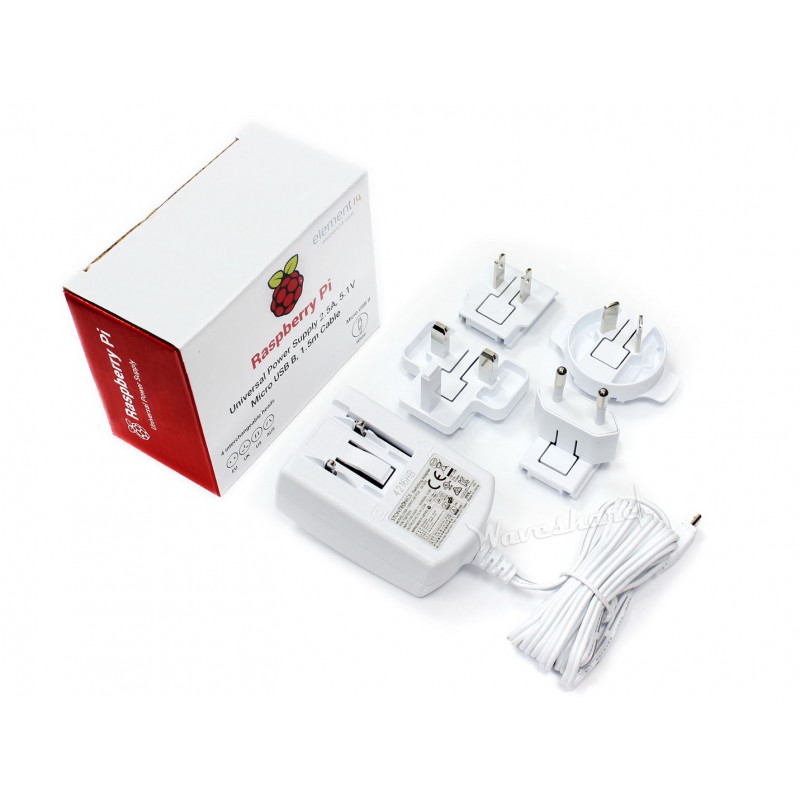 Official Raspberry Pi Universal Power Supply 2.5A 5.1V Micro USB B 1.5m Cable For (Pi 3 &Pi 3+& Zero)Only