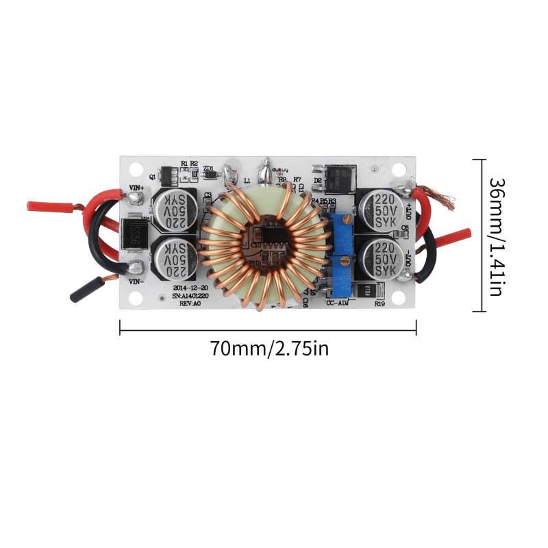 DC-DC Step-up Adjustable 250W Boost Converter - LED Driver Module (8.5~48V to 10~50V -10A ) - Image 4
