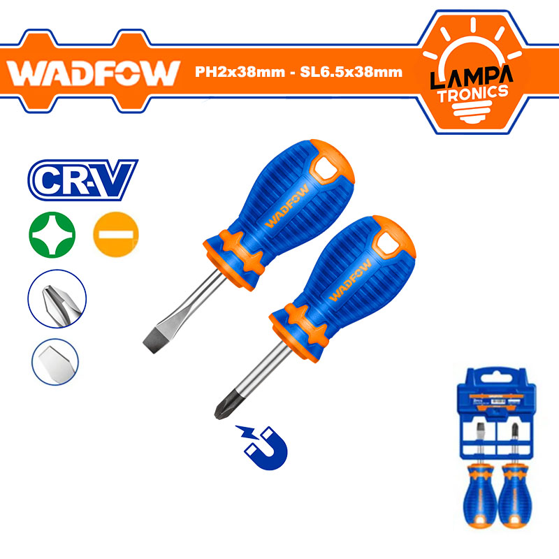 Screwdriver (+) (-) (PH1x38mm -SL6.5 x 38mm) Soft Hand WADFOW - WSD1202