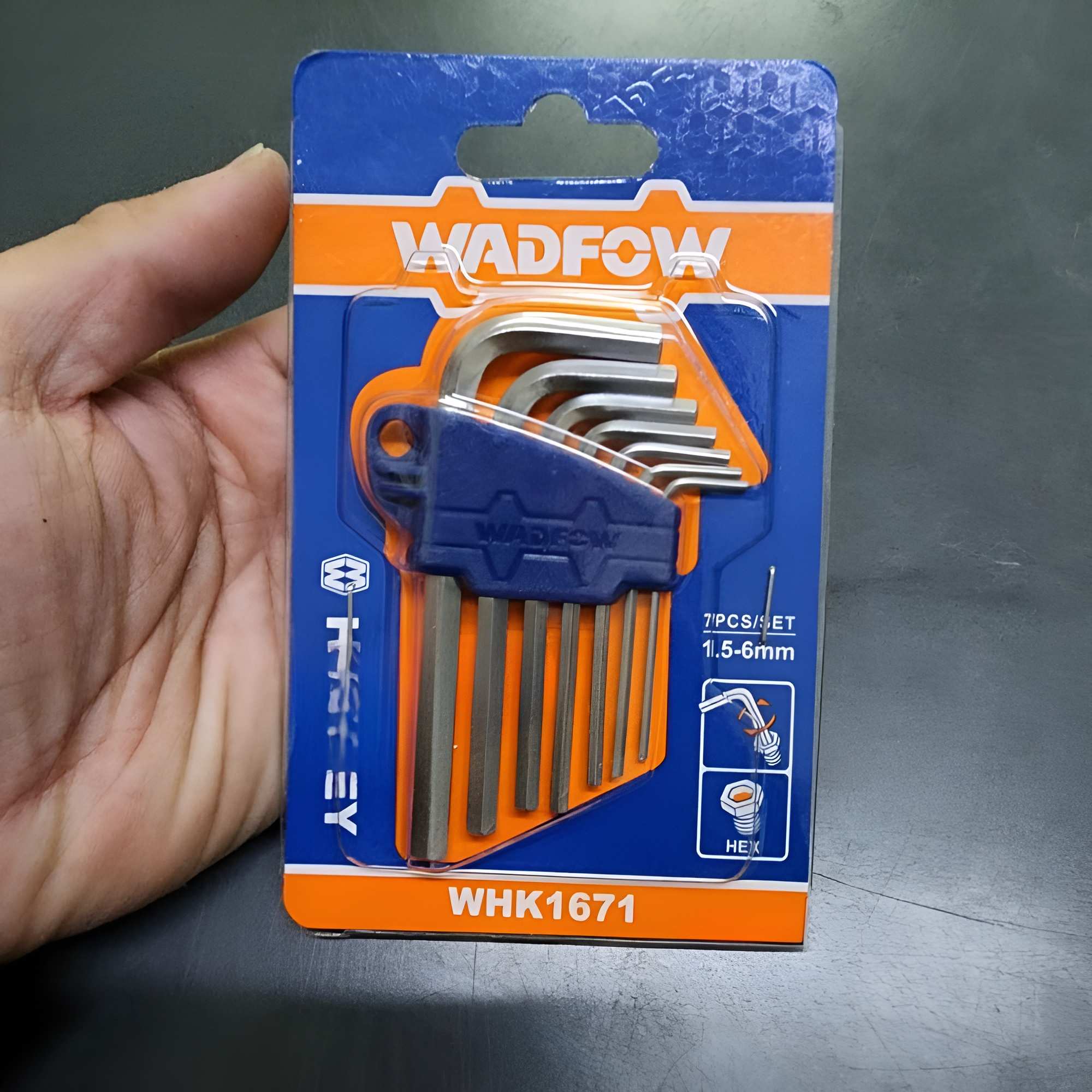 HEX Allen Key L Shape Short Arm Wrench Hand Tools 7Pcs/set WADFOW - WHK1671 طقم الانكية - Image 2